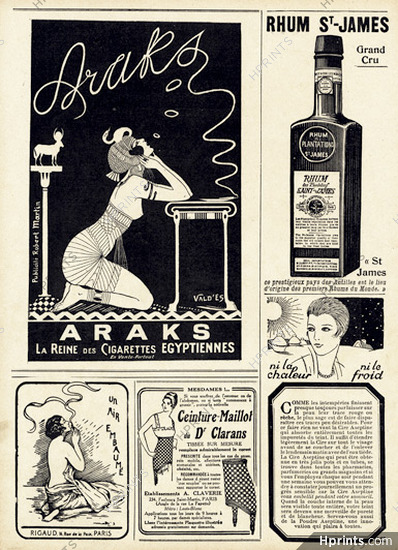 Araks, Egyptian Cigarette 1922 Vald'Es