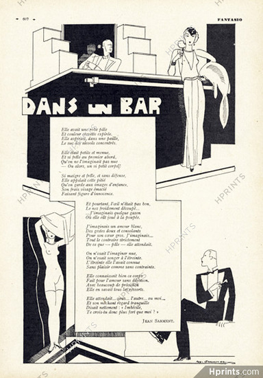 Zyg Brunner 1931 Dans un bar, Text Jean Sarment