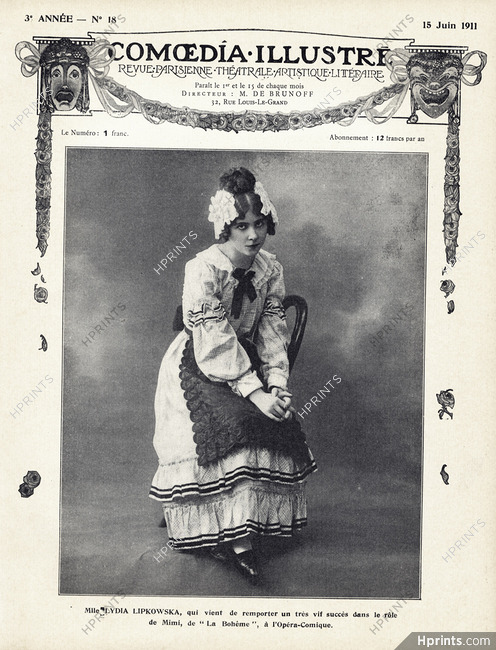 Mlle Lydia Lipkowska 1911 Russian Comedian