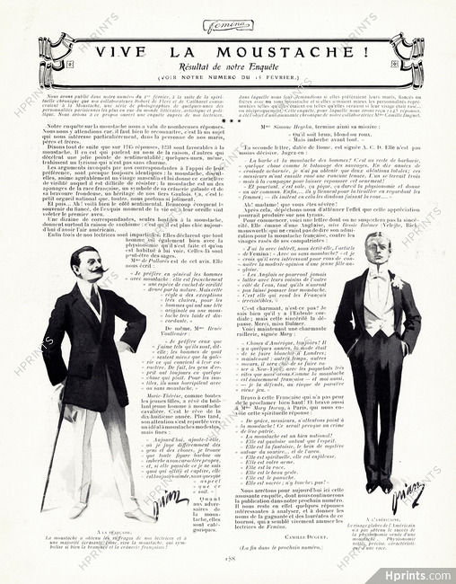 Vive la Moustache !, 1907 - Élegance masculine, Drian, Texte par Camille Duguet