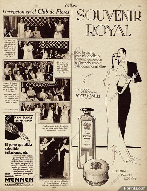 Roger & Gallet 1931 Souvenir Royal, Southern American Advert