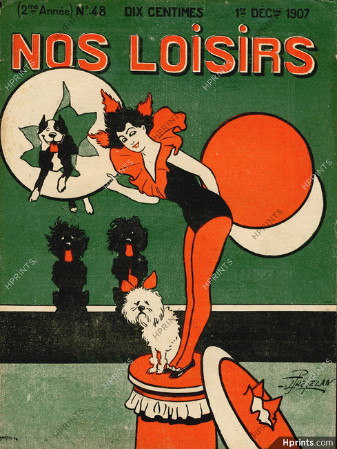 René Préjelan 1907 Poodle, Dog, Circus