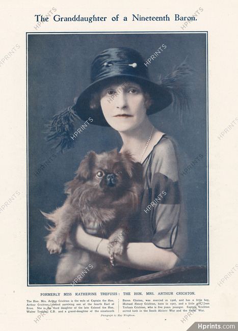 Katherine Trefusis (Portrait) 1923 Pekingese Dog, photograph by Hay Wrightson