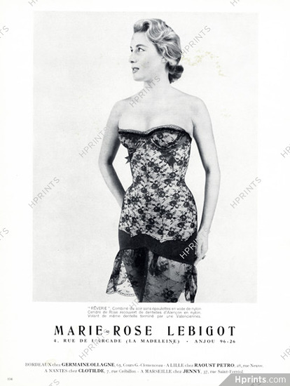 Marie-Rose Lebigot 1956 Combiné du soir "Rêverie", dentelles d'Alençon