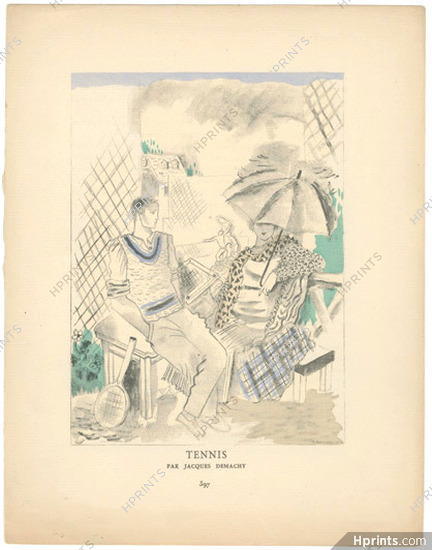 Tennis, 1924 - Jacques Demachy. La Gazette du Bon Ton, n°10