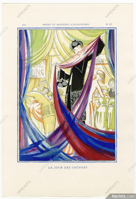 Modes et Manières D'Aujourd'hui 1920 "Le Jour des Coupons" Robert Bonfils, Fabric