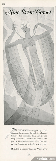 Mme Irène Corset (Corsetmaker) 1927 "Duo-sette" Stockings Garters