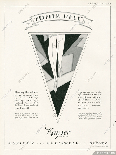 Kayser (Hosiery, Stockings) 1927 "Slipper Heel"