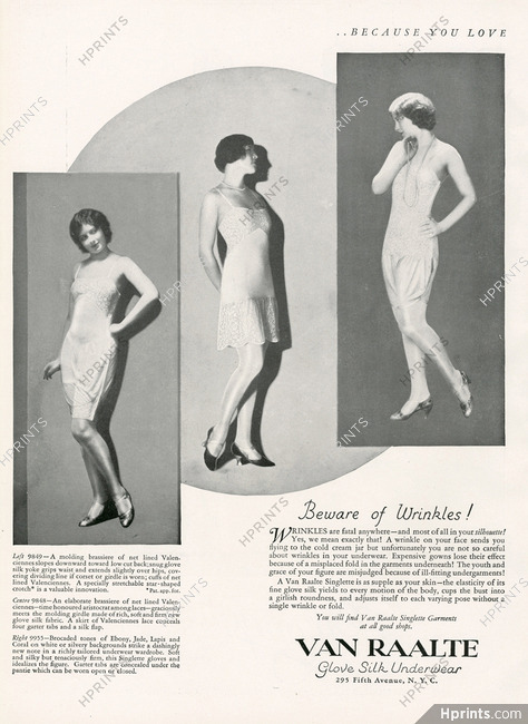 Van Raalte (Singlette Garments) 1927 Underwear, Lace Embroidery, Nightgown