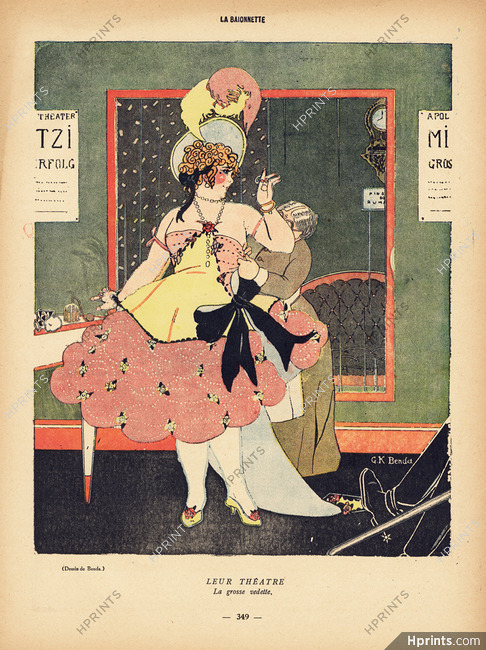 Benda 1917 La Grosse Vedette, Theatre costume, German satire