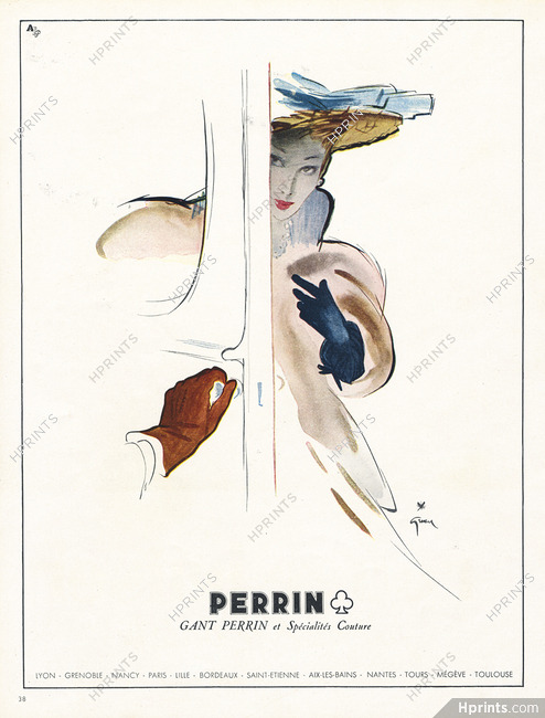 Perrin (Gloves) 1947 René Gruau (S)