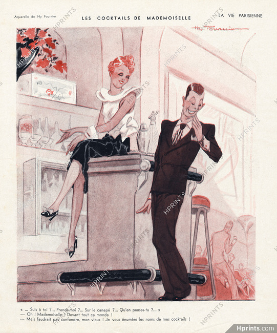 Henry Fournier 1934 Les Cocktails de Mademoiselle, Bar