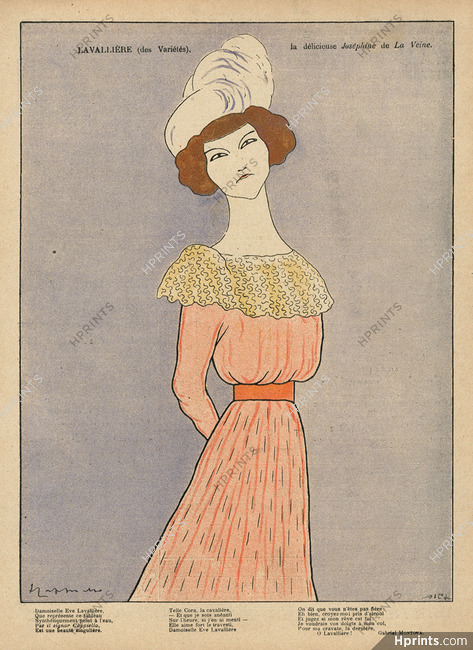 Leonetto Cappiello 1901 Ève Lavallière, Caricature