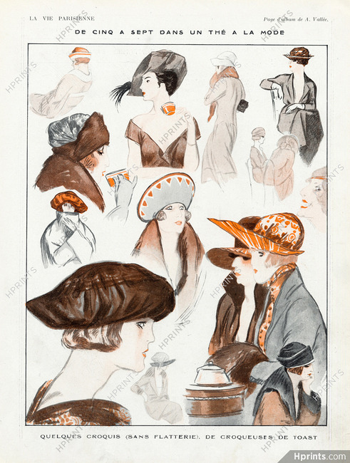 Armand Vallée 1921 "De cinq à sept dans un thé à la Mode", Elegantes Parisiennes