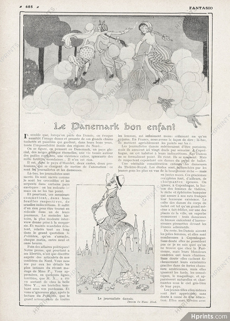 Le Danemark bon enfant, 1914 - Gerda Wegener Denmark, Bicycles