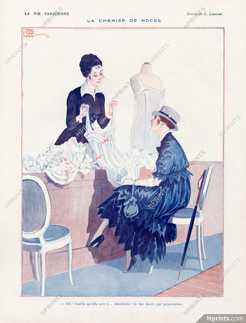 Léonnec 1916 ''La chemise de noces'' Elegant Parisienne Lingerie