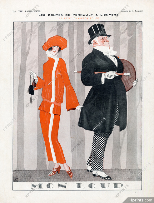 Georges Léonnec 1923 Contes de Perrault "Le Petit Chaperon Rouge" Mon Loup "The little red riding hood", Courtisane