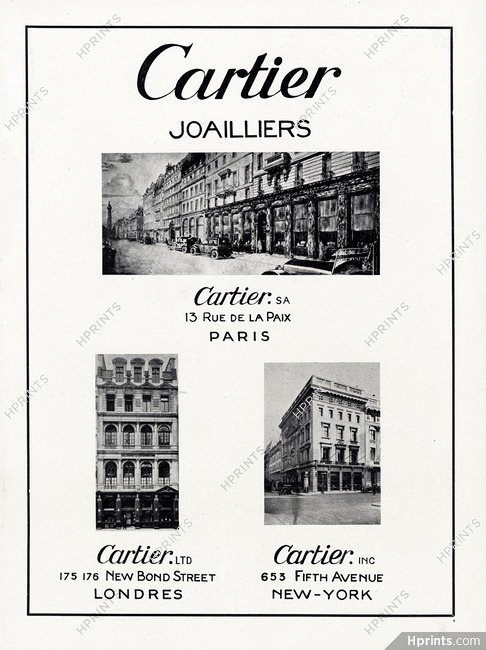 Cartier 1930 Rue de la Paix, New Bond Street, Fifth Avenue