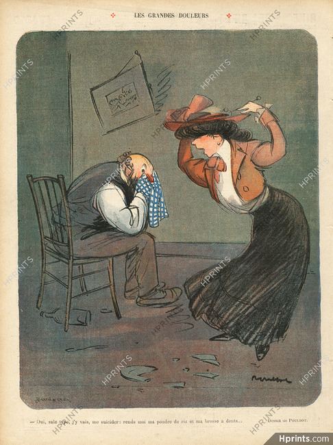 Francisque Poulbot 1907 "Les grandes douleurs" quarrel