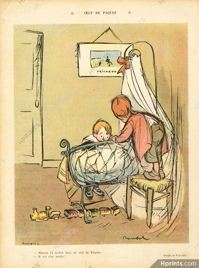 Francisque Poulbot 1907 "Oeuf de Pâques", Baby