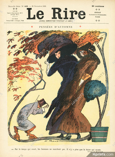 Auguste Roubille 1910 "Pensées d'Automne" Elegant Parisienne