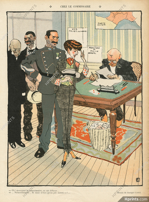 Georges Carré 1904 "Chez le Commissaire", Transvestite