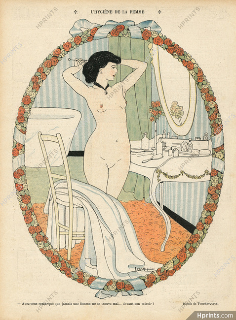 Pere Torné-Esquius 1907 "Hygiène de la Femme" Bathroom, Nude