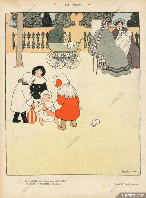 Pere Torné-Esquius 1907 "Les gosses", Children, Baby