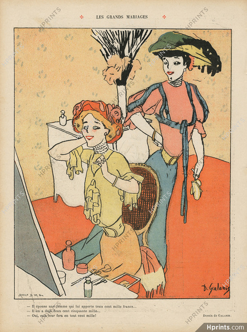 Démétrios Galanis 1907 "Les Grands Mariages", Making-Up