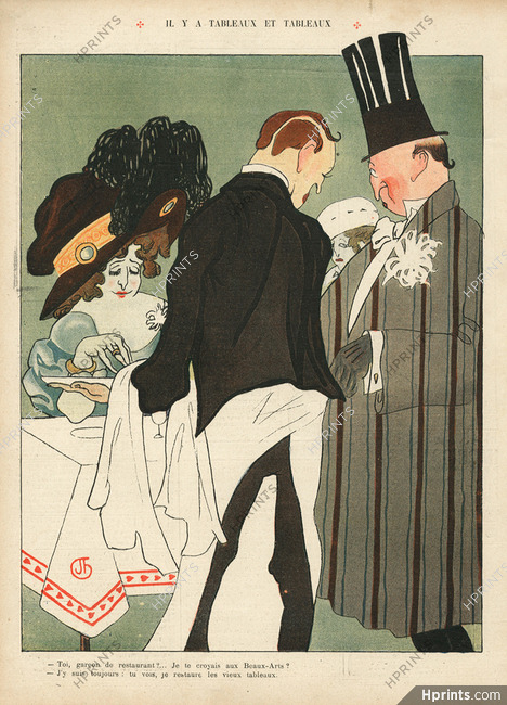 Hilly 1910 "Il y a Tableaux et Tableaux", Elegants, Restaurant