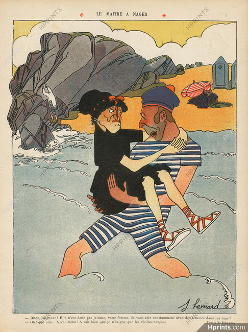 Joseph Hémard 1907 "Le Maitre à Nager" Lifeguard