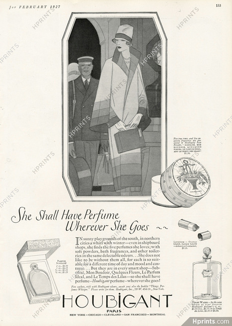 Houbigant (Perfumes) 1927 Subtilité, Quelques Fleurs, Lipstick, Face Powder