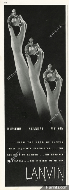 Lanvin (Perfumes) 1935 Rumeur, My Sin, Scandal