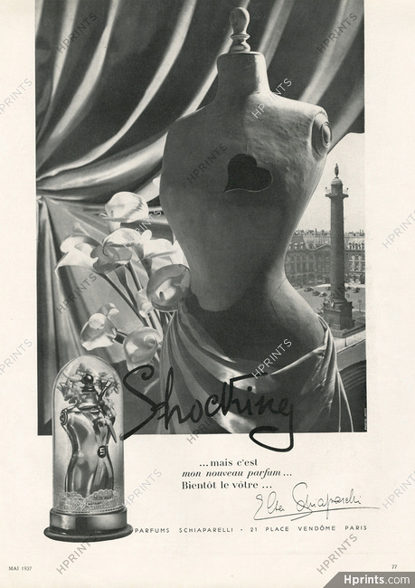 Schiaparelli (Perfumes) 1937 Shocking, Place Vendôme, Heart, Autograph Elsa Schiaparelli