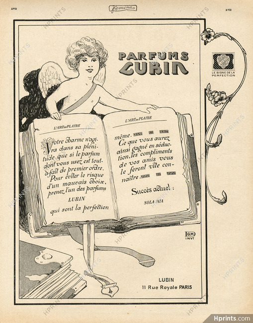 Lubin (Perfumes) 1911 Fabien Fabiano, Angel
