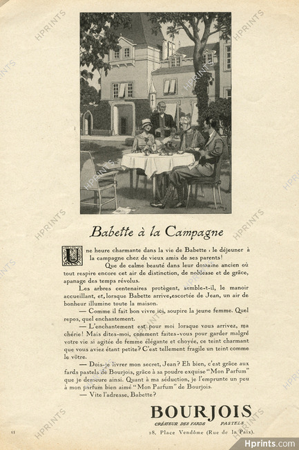 Bourjois (Perfumes) 1926 Babette à la Campagne, Mon Parfum