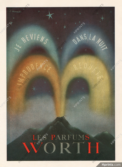Worth (Perfumes) 1943 Je Reviens, Dans La Nuit, Requête, Imprudence, Louis Ferrand