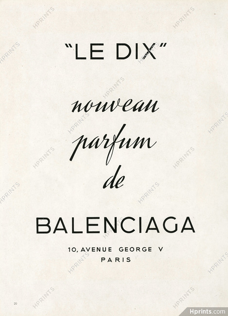 Balenciaga (Perfumes) 1948 "Le Dix"