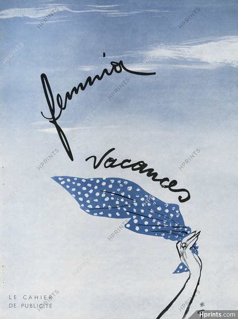 Femina Vacances 1947 René Gruau, Scarf