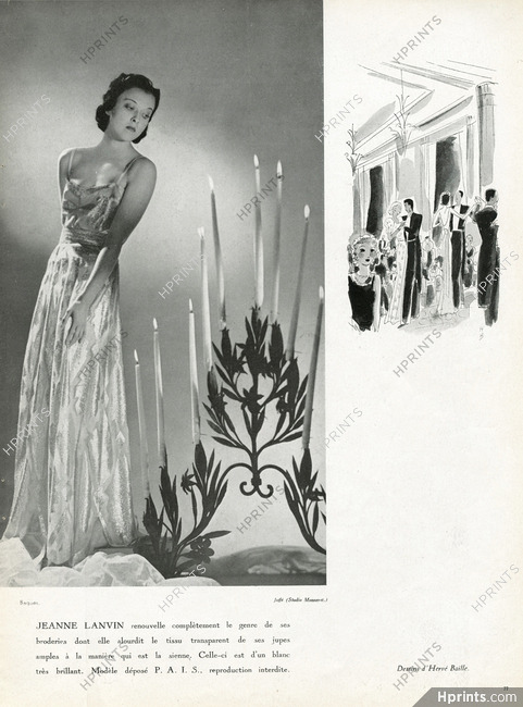Jeanne Lanvin 1937 Evening Dress, Photo Joffé, Baguès