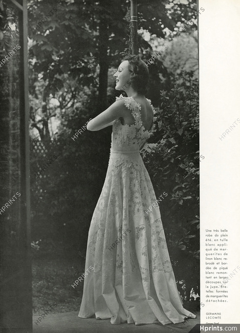 Germaine Lecomte 1939 Flower Embroidery, Summer Dress, Photo Georges Saad