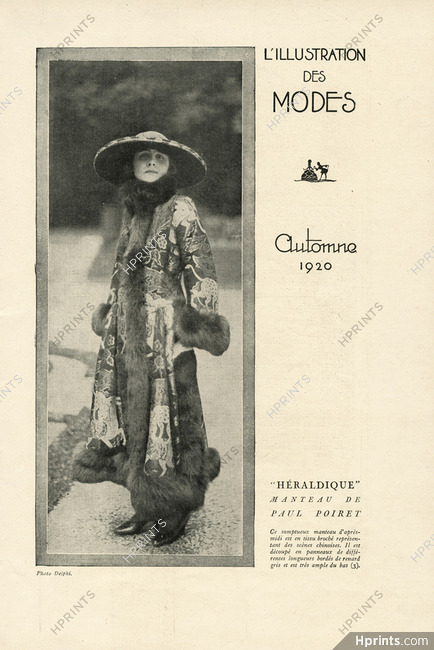 Paul Poiret 1920 "Héraldique", Chinese Embroidery Coat, Fur, Fox, Photo Delphi