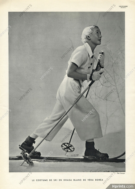 Véra Boréa 1934 Skiing, Photo Dorvyne