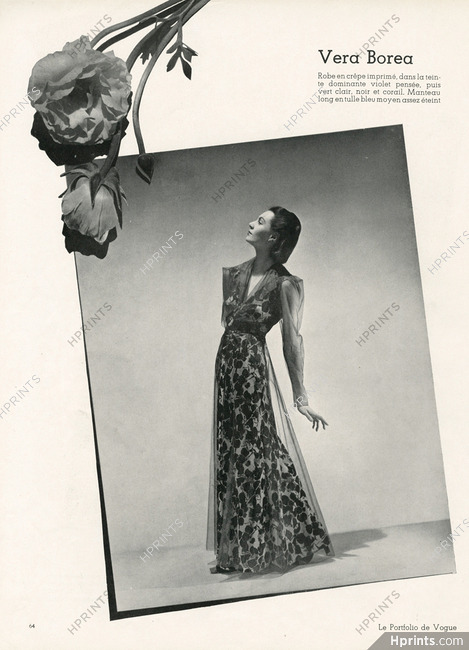 Véra Boréa (Couture) 1937 Crepe dress and tulle coat