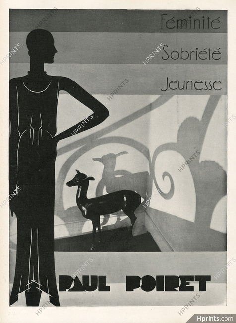 Paul Poiret 1930 American Advertising, Féminité, Sobriété, Jeunesse