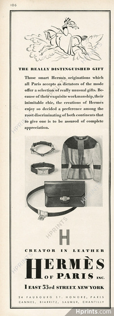 Hermès (Handbag, Belt, Watches, Tunic) 1930 Creator in Leather
