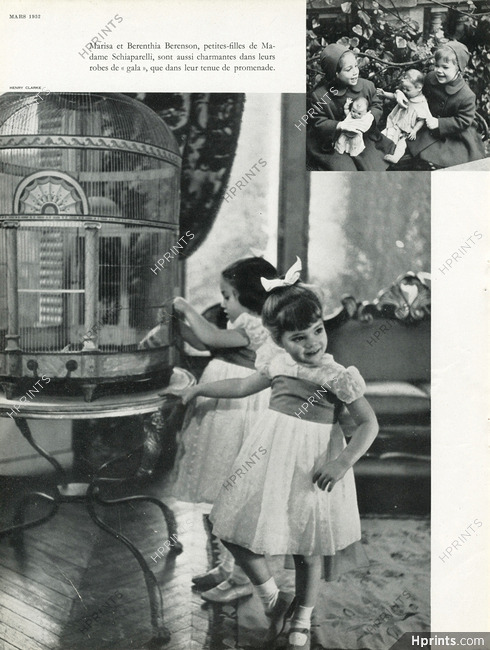 Marisa et Berenthia Berenson (Petites-filles d'Elsa Schiaparelli) 1952
