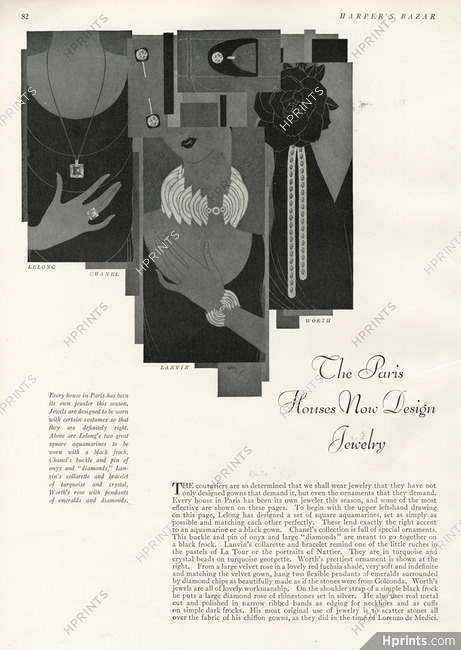 Lucien Lelong, Chanel, Jeanne Lanvin, Worth 1927 The Paris Houses Now Design Jewelry