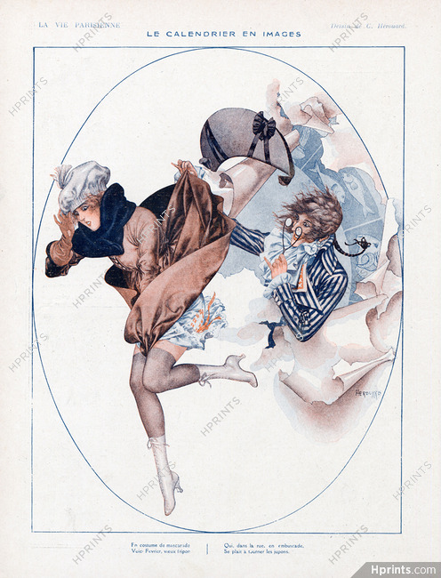 Hérouard 1919 ''Le calendrier en images'' stockings