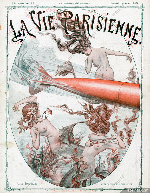Hérouard 1915 "Une torpille à Trouville-sur-Mer", Mermaid
